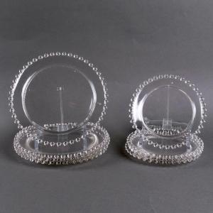 1933 René Lalique - Set Of Tablewares Plates Andlau Glass 8 Pieces