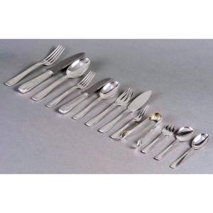 Puiforcat - Art Deco Cutlery Flatware Set Nice Sterling Silver - 192 Pieces