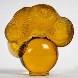 1931 René Lalique - Seal Stamp Soucis Yellow Amber Glass