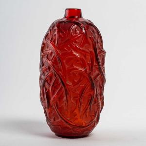 1921 René Lalique - Vase Ronces Red Glass