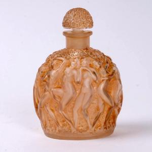 1937 René Lalique - Perfume Bottle Calendal Glass With Sepia Patina For Molinard