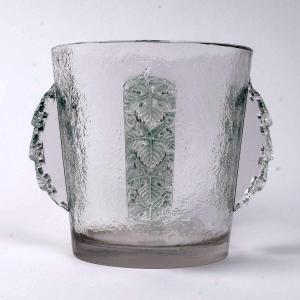 1938 René Lalique - Champagne Ice Bucket Vase Epernay Glass With Green Patina