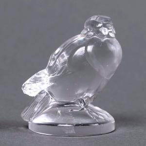 1925 René Lalique - Seal Stamp Moineau Sparrow Clear Glass
