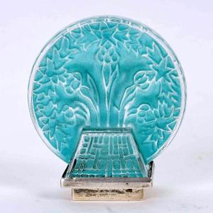 1912 René Lalique - Seal Stamp Bluets Glass With Blue Patina