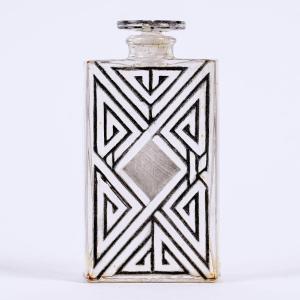 1924 René Lalique - Perfume Bottle 5 Forvil Glass With Black Enamel