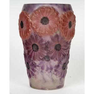 1920 Gabriel Argy Rousseau - Vase Soucis Pâte De Verre