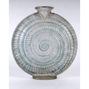 1920 René Lalique - Vase Escargot Snail Glass With Blue Patina