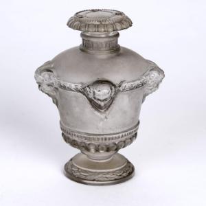 1925 René Lalique - Flacon Bouquet de Faunes Verre Blanc Patiné Gris pour Guerlain