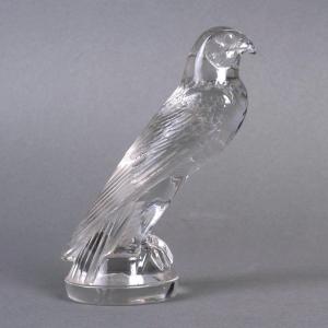 1925 René Lalique - Mascotte Automobile Faucon Verre Blanc