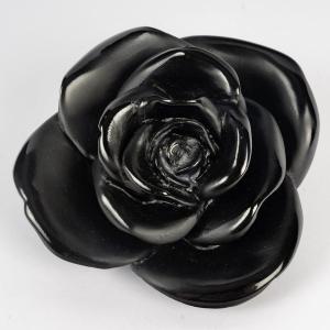 Daum France - Presse Papiers Fleur Décorative Rose Passion Cristal Noir