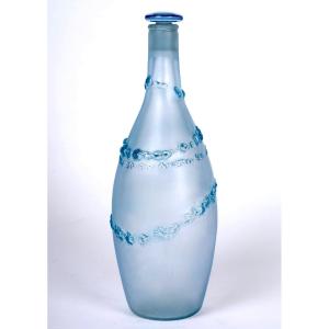 1912 René Lalique - Flacon La Rose Jacqueminot Verre Bleu pour Coty