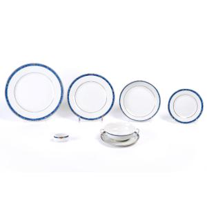 Christofle - Service de Table Oceana Porcelaine - 87 Pièces