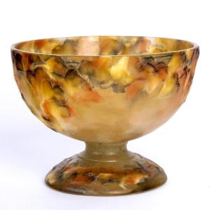 1919 Gabriel Argy-Rousseau - Coupe sur Pied Lierre Pâte de Verre