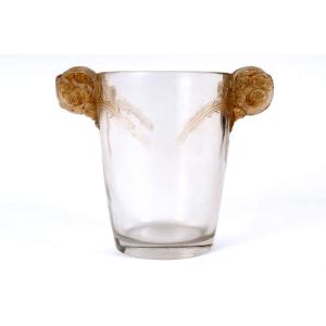 1926 René Lalique - Vase Chamarande Glass With Sepia Patina