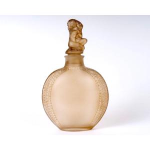 1928 René Lalique - Perfume Bottle Myosotis No1 Glass With Sepia Patina