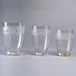 Baccarat - Service Verres Gobelets Cygnes Cristal - 32 Pièces