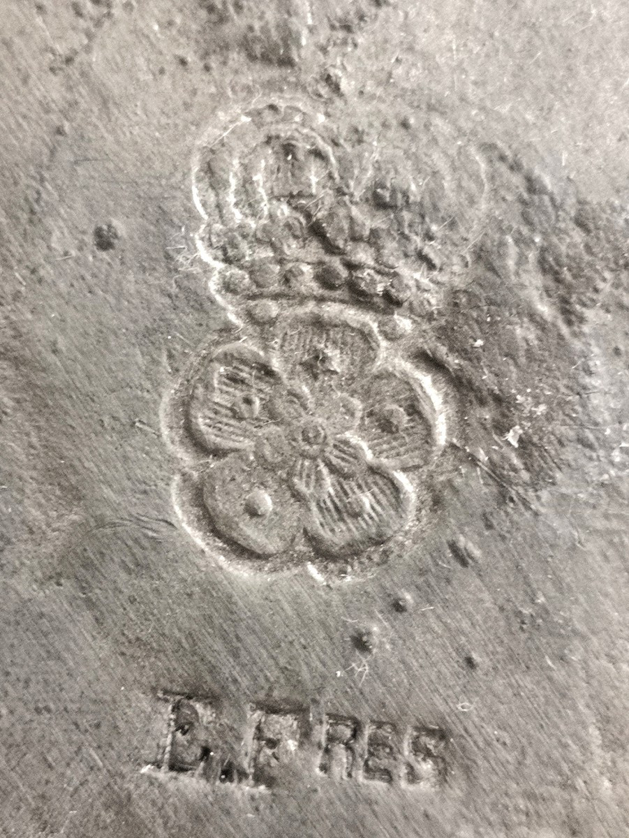 Art Nouveau Pewter Smoking Service Water Lily Decor Signed E Frères-photo-4