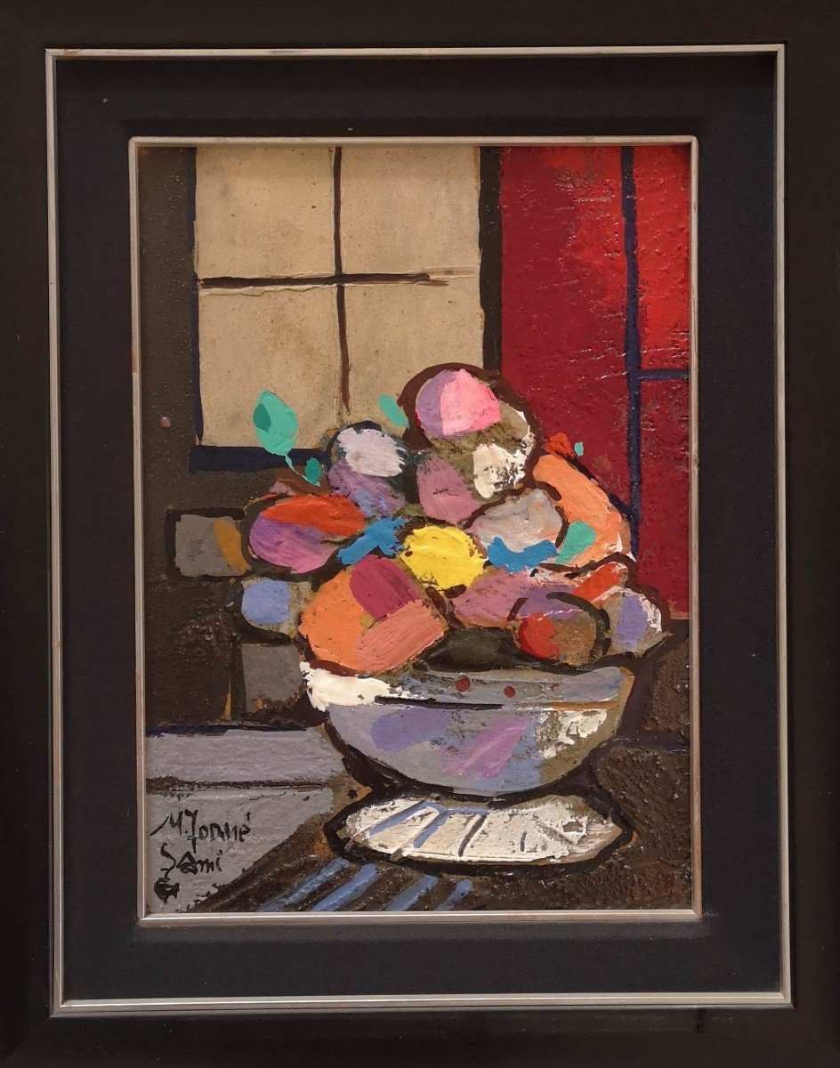 Miquel Torner De Semir (1938) . Mixed Media Fruit Basket-photo-3