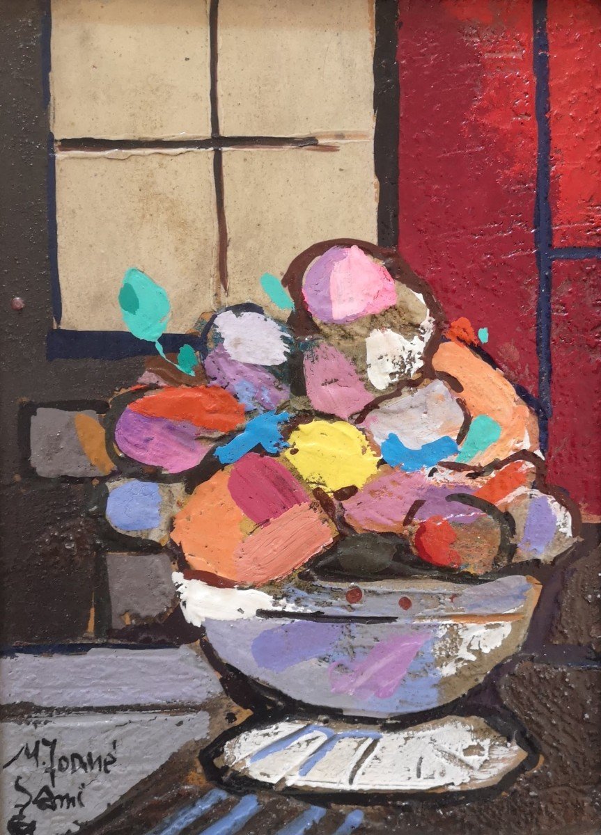 Miquel Torner De Semir (1938) . Mixed Media Fruit Basket-photo-4