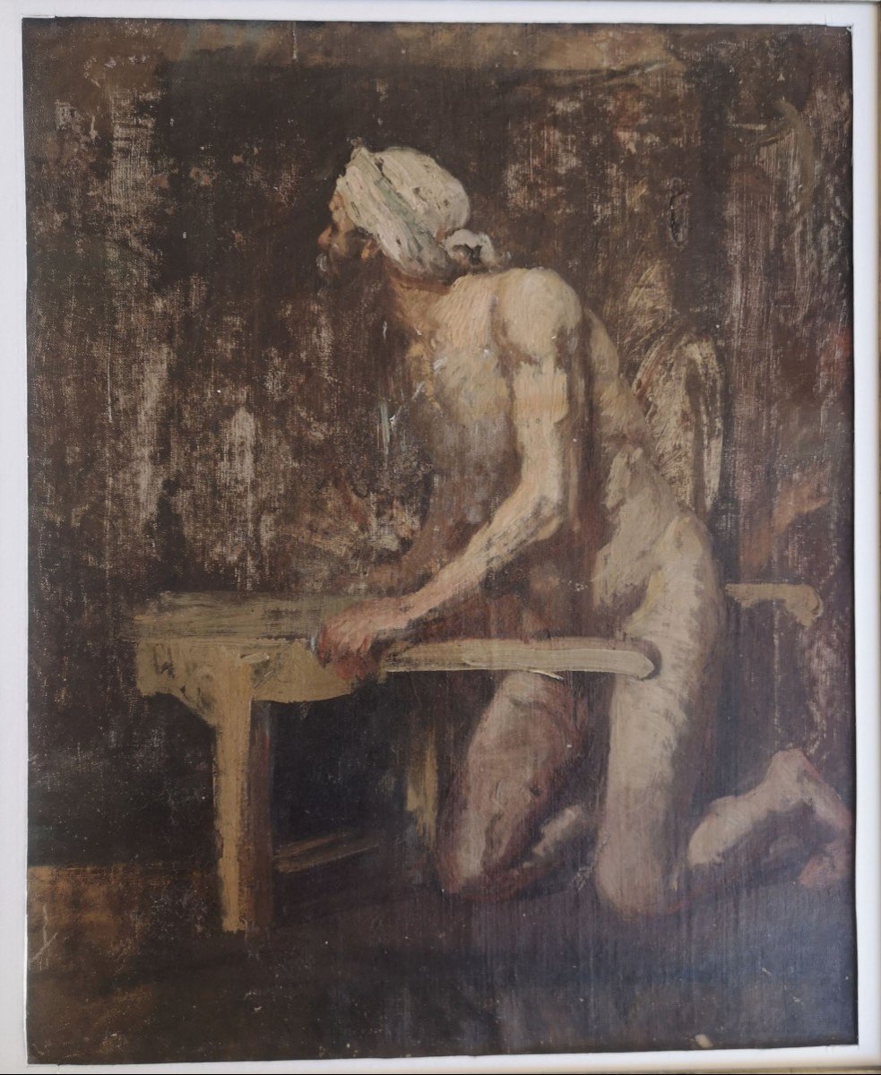 XIX° Romantic School On The Theme Of Diogenes 39 X 31-photo-2