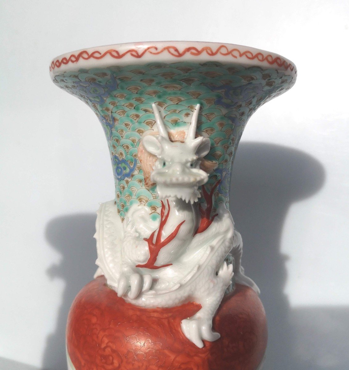 Japan XIX° Pair Of Zoshuntei Sanpo Dragon Vases - Arita Porcelain - Edo Period-photo-5