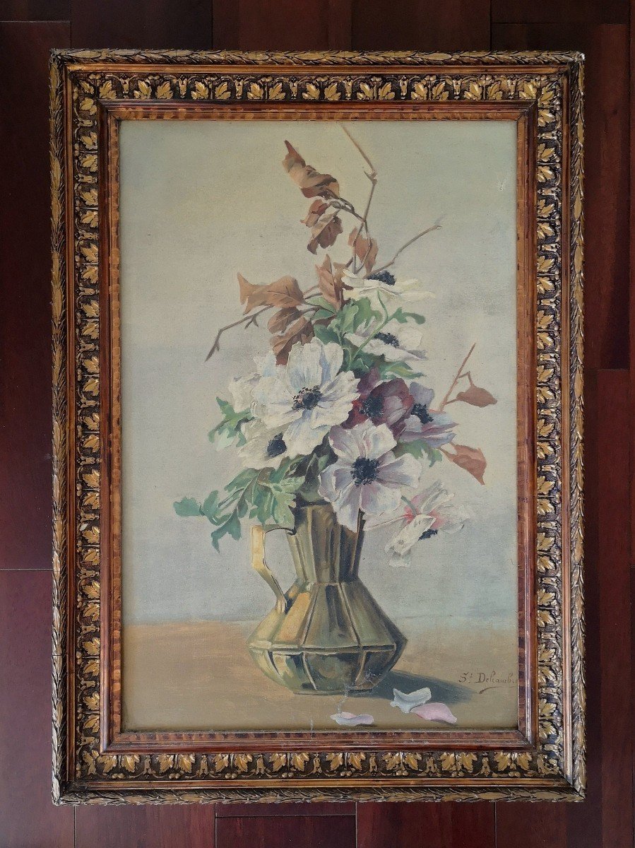 A.delcambre Still Life With Bouquet Period 1900 Oil On Canvas - Dim 61 X 40.5cm