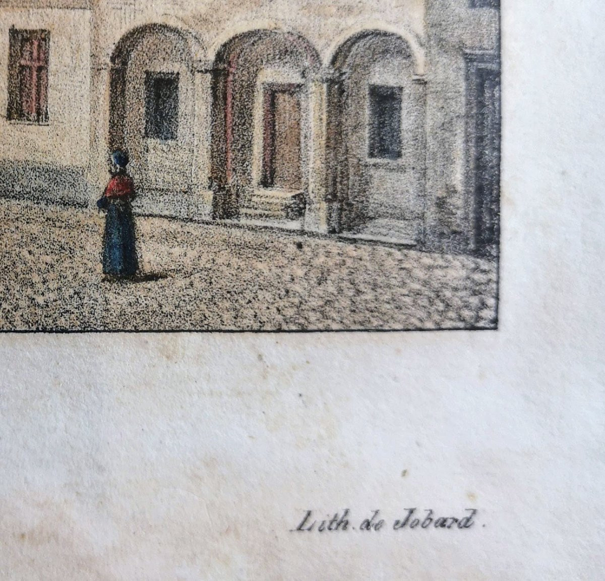 19th Century Lithograph Of The Louvain Town Hall, Watercolored By Madou, De Howen, And Jobard, 1830-photo-3