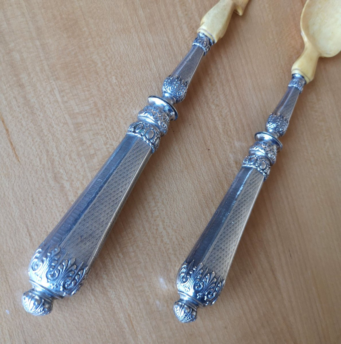 Large Silver Filled Salad Service In The Regency Style, Napoleon III Period-photo-3