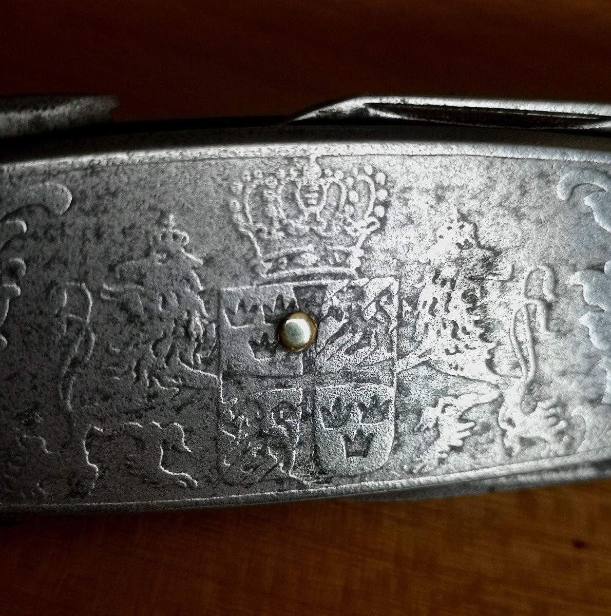 couteau XIX° ESKILTUNAKNIVAR signé de FRIDOLF WALTER 1850-1884 armes royales-photo-5