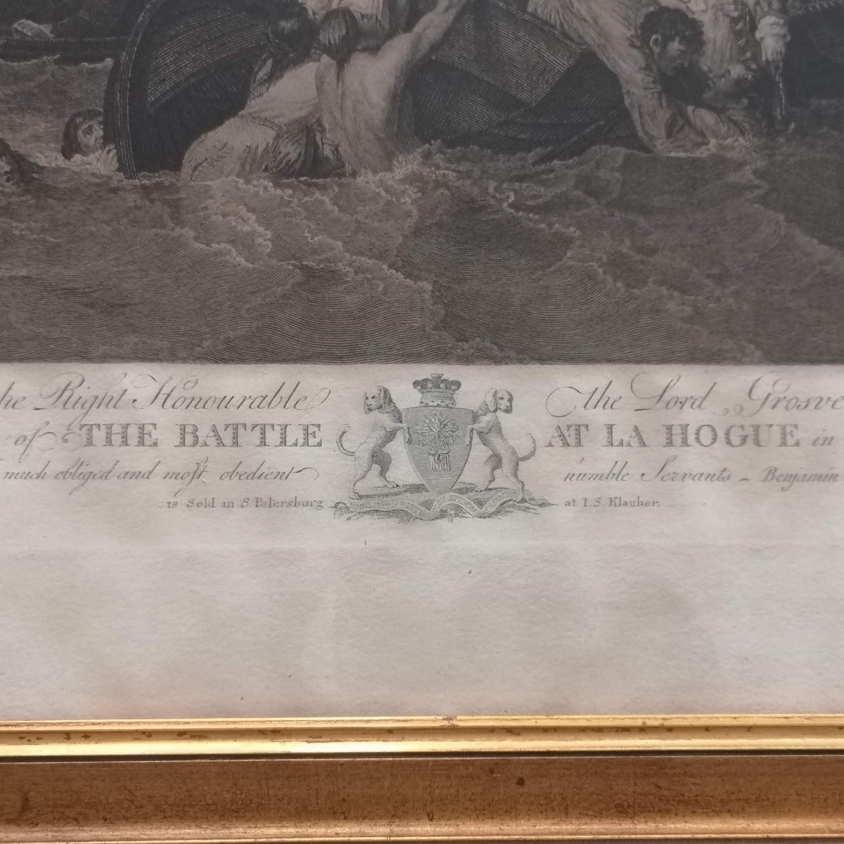 Late 18th Century Engraving The Battle At La Hogue After Benjamin West Engraved Woollett 1788-photo-1