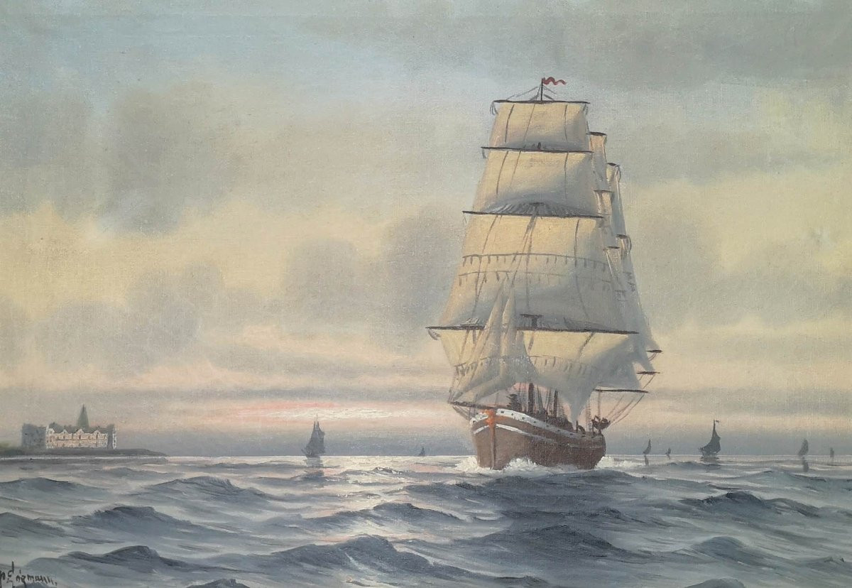 Hst Marine Animated At Elsinore Castle Hp Engmann Late 19th Early 20th Century 65 X 50-photo-3
