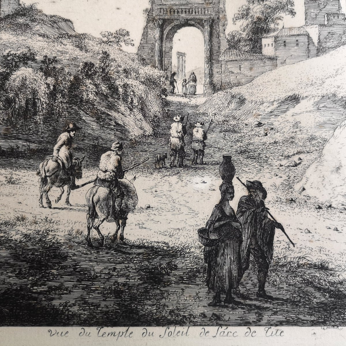 Etching Jj De Boissieu 1736-1810 View Of The Temple Of The Sun, The Arch Of Titus And Fragment ...-photo-5