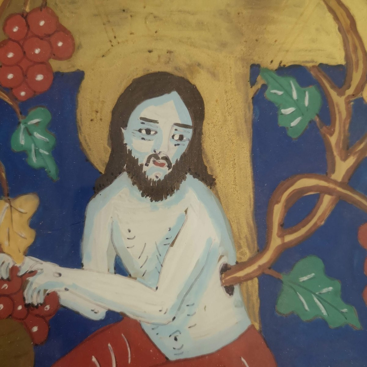 Fixed Under Glass Mid 19th Century The Tree Of Life Springing From The Side Of Christ - Popular Orthodoxy - -photo-3