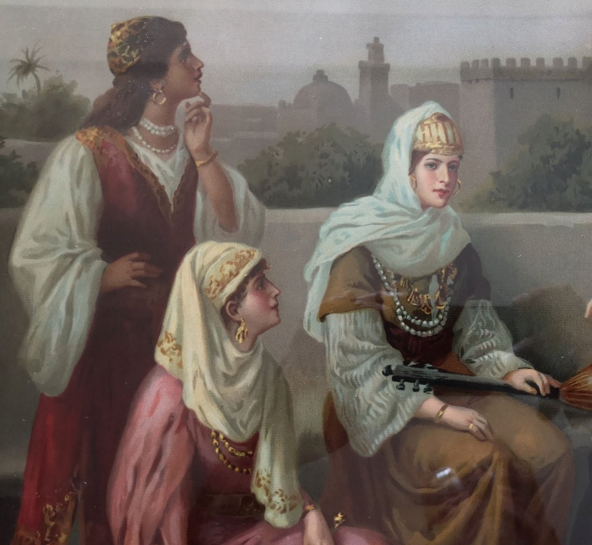 Large 50 X 70 Orientalist Chromolithograph From The 19th Century In The Style Of Frederick Brigman -photo-6