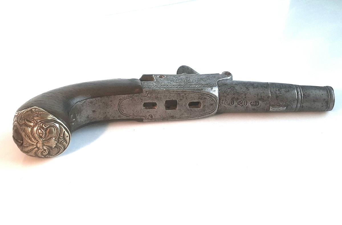 Pistolet de poche à silex Farmer London - vers 1790