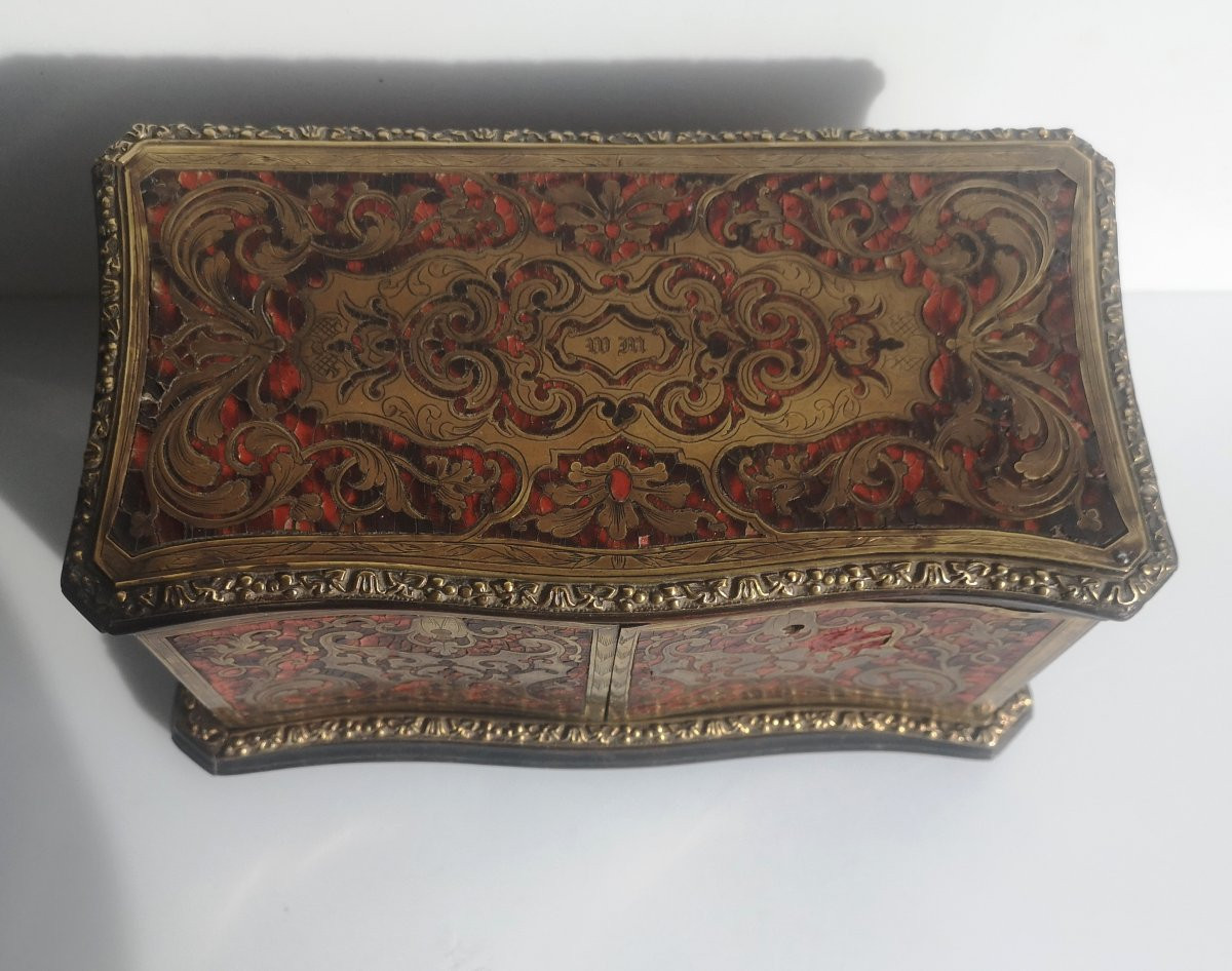 Vervelle paris - coffret à thé en marqueterie Boulle toutes faces - Napoléon III-photo-6