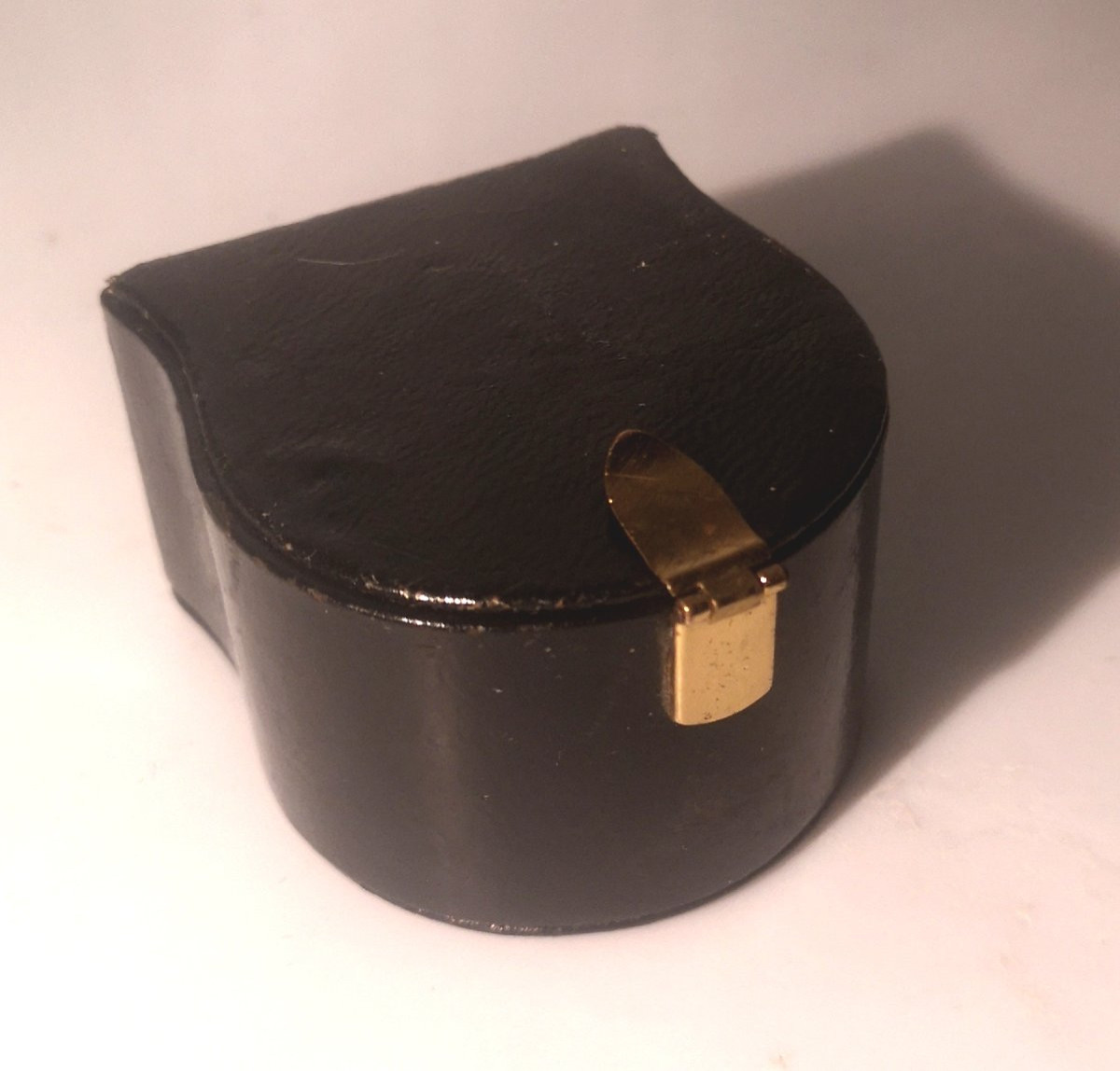 Réveil Jaeger Recital guilloché doré avec son étui cuir- Très bel état- Fonctionne parfaitement-photo-6