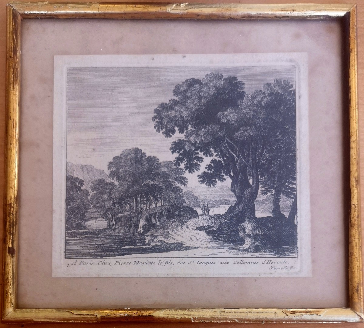 17th-century Engraving – Gabriel Pérelle, Animated Landscape, Published By Pierre Mariette (rue St-jacques, Paris)-photo-2
