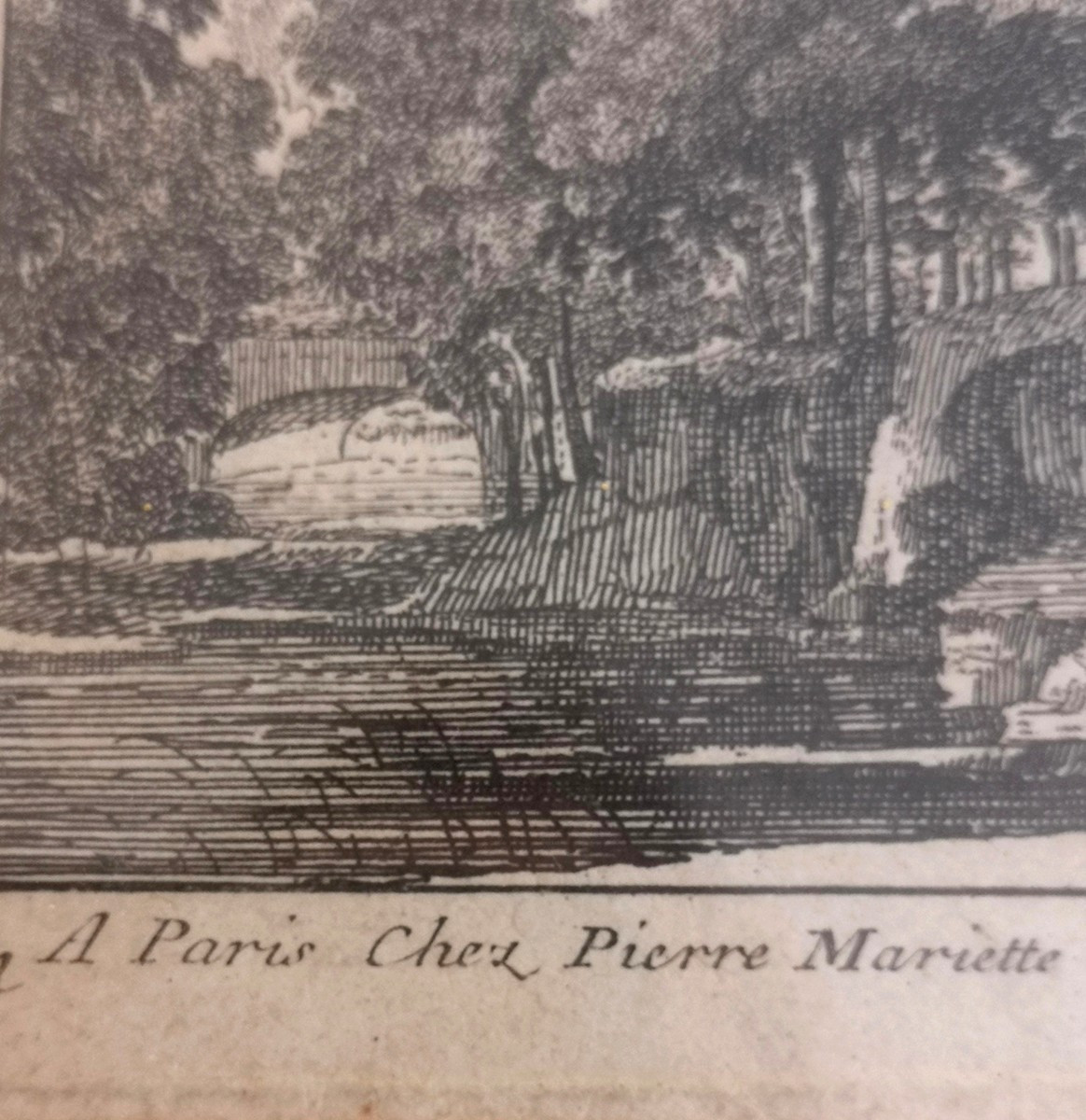 17th-century Engraving – Gabriel Pérelle, Animated Landscape, Published By Pierre Mariette (rue St-jacques, Paris)-photo-1