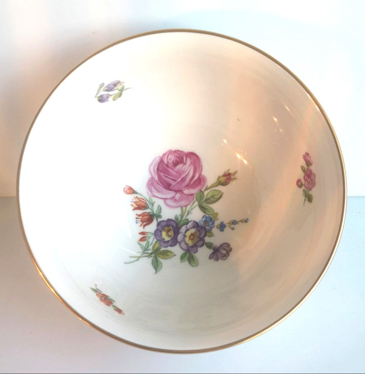 Paire de coupes KPM - 1890-1920 - Décor floral peint main -photo-4