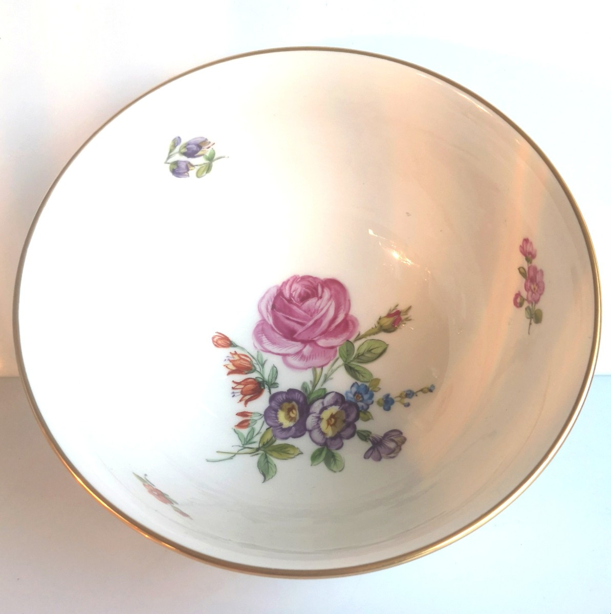 Paire de coupes KPM - 1890-1920 - Décor floral peint main -photo-1