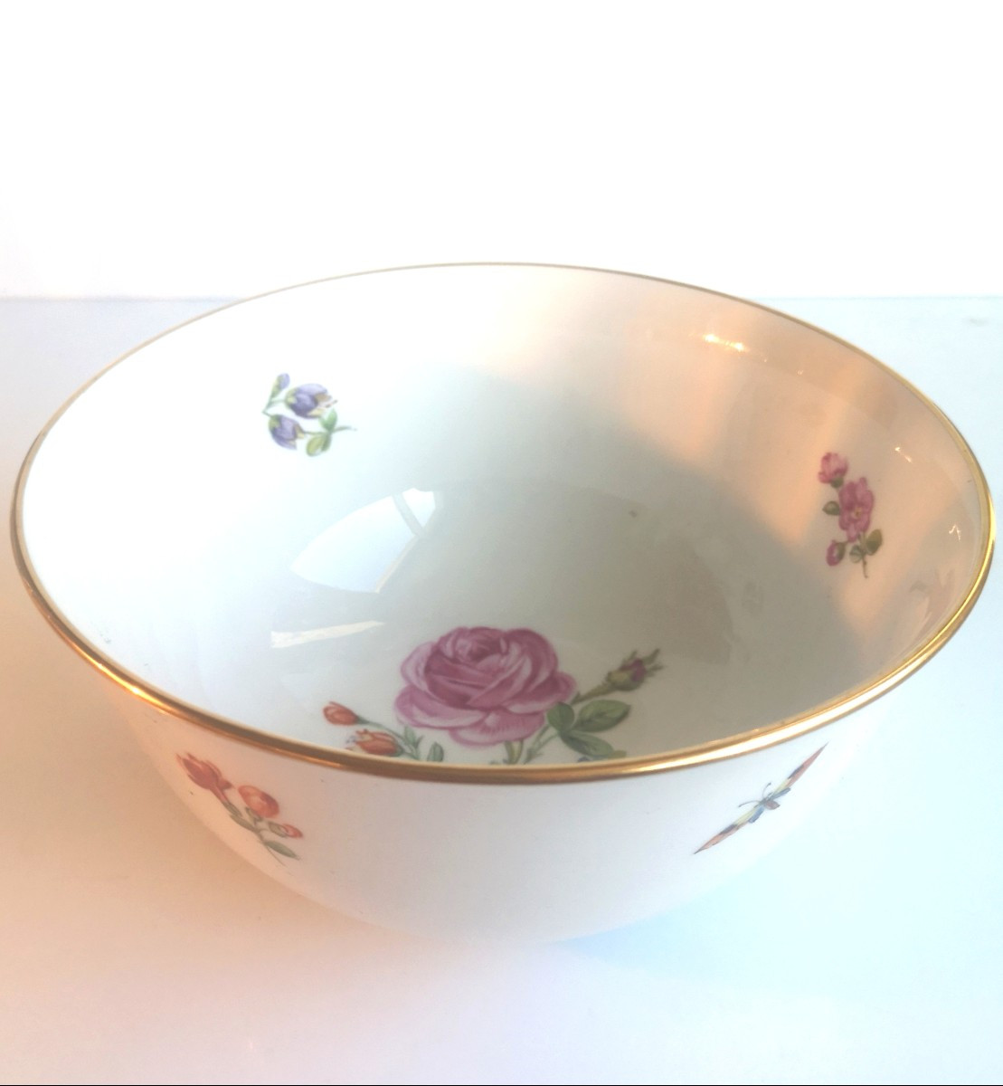 Paire de coupes KPM - 1890-1920 - Décor floral peint main -photo-2