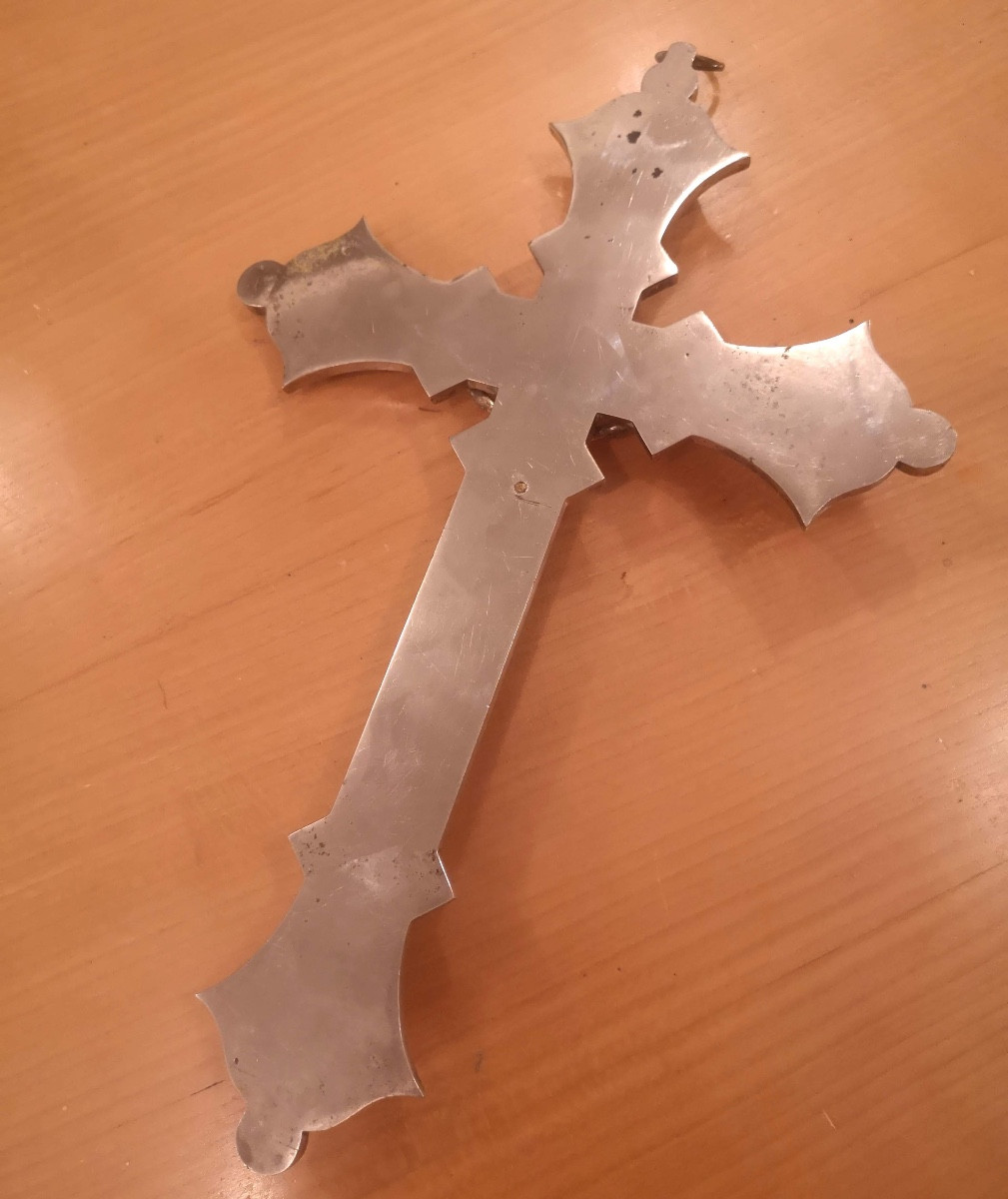 Crucifix en bronze argenté et micromosaïques – Rome, fin du XIXᵉ siècle -photo-8