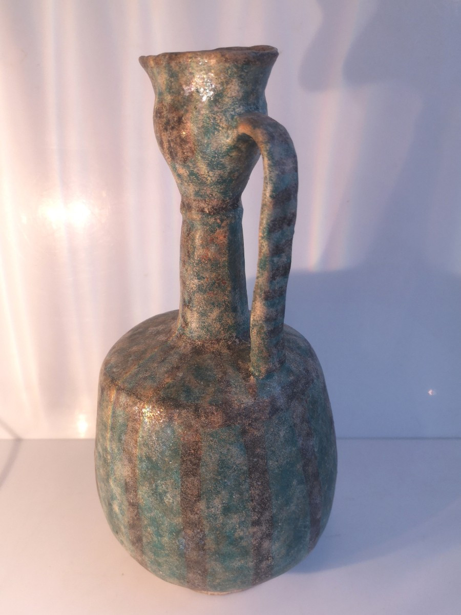 Iran, époque Seldjoukide, XIIIᵉ siècle Pichet zoomorphe à tête d’oiseau – céramique turquoise-photo-4