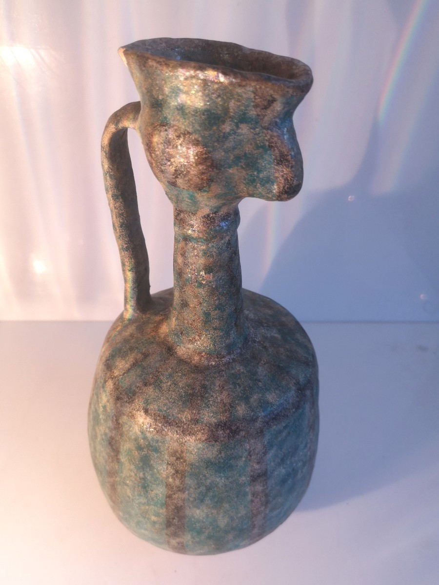 Iran, époque Seldjoukide, XIIIᵉ siècle Pichet zoomorphe à tête d’oiseau – céramique turquoise-photo-5