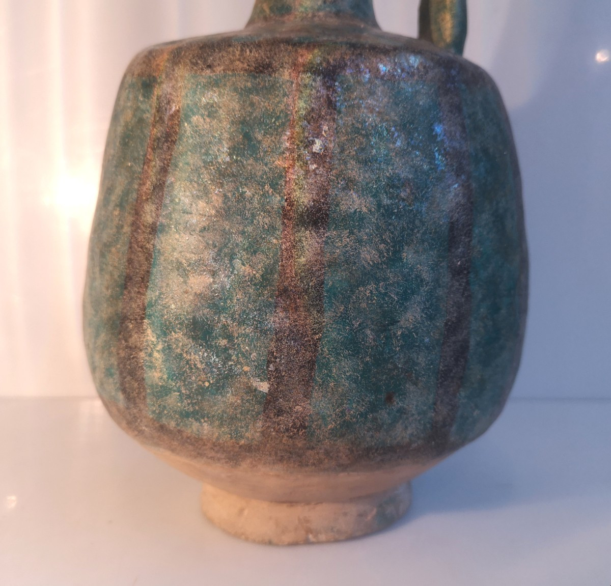 Iran, époque Seldjoukide, XIIIᵉ siècle Pichet zoomorphe à tête d’oiseau – céramique turquoise-photo-7