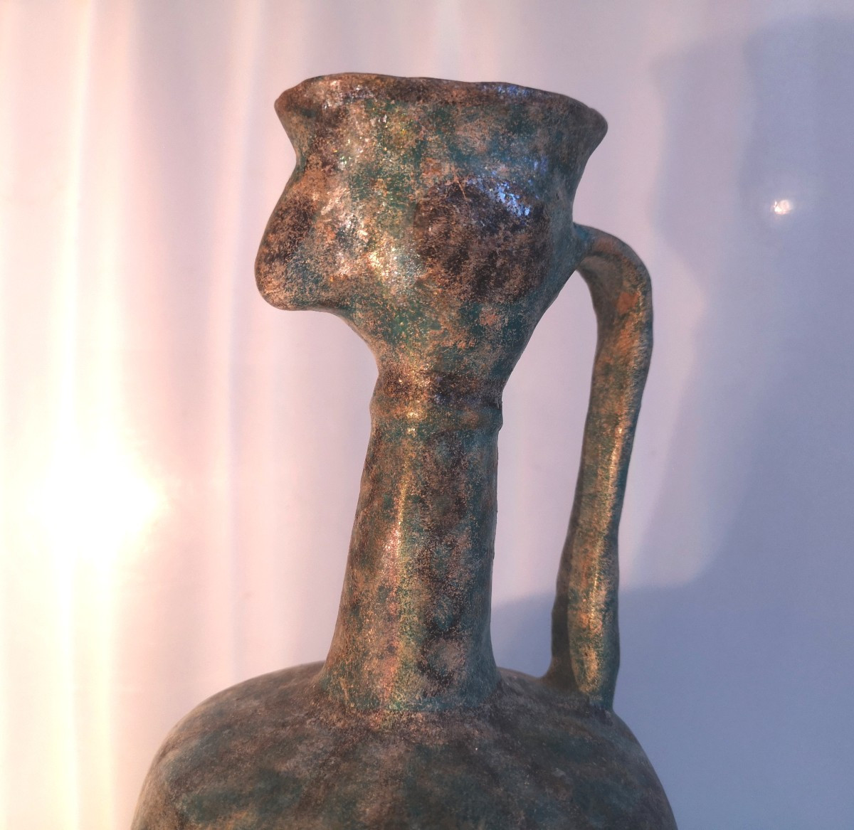 Iran, époque Seldjoukide, XIIIᵉ siècle Pichet zoomorphe à tête d’oiseau – céramique turquoise-photo-8