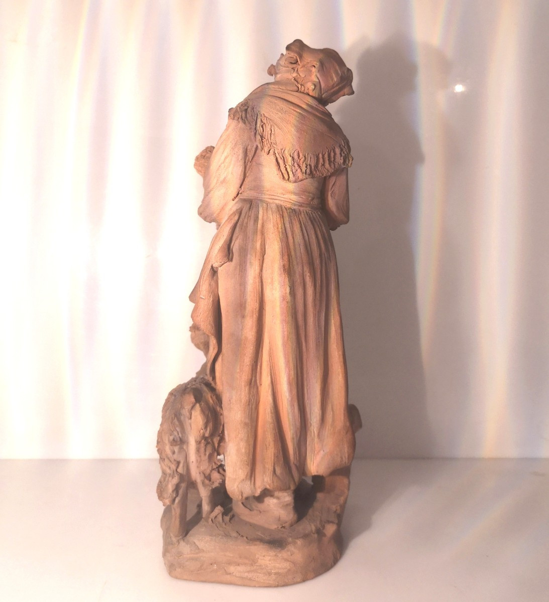 Original Terracotta Group Signed G. Vaccaro (caltagirone, 1793–1889) – Mother And Child -photo-8