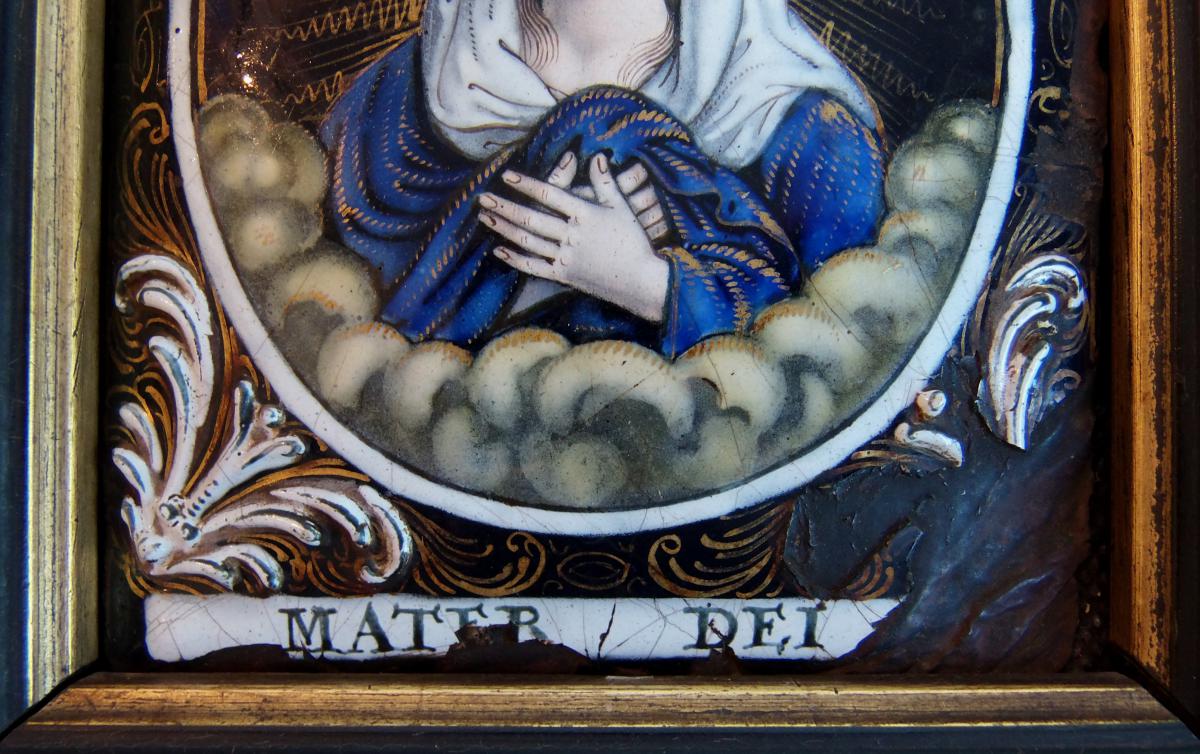 Enamelled Plaque "mater Dei" Enamel From Jacques I Laudin 1627-1695 9 X 10.5-photo-1