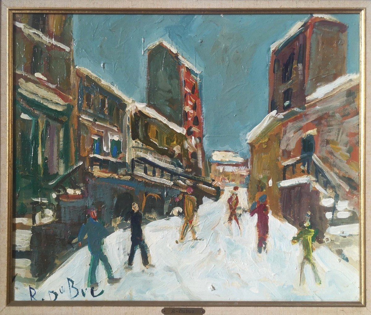Roland Dubuc - Rue Saint-vincent, Montmartre - Oil On Canvas 46 × 55 Cm - Signed And Titled-photo-2